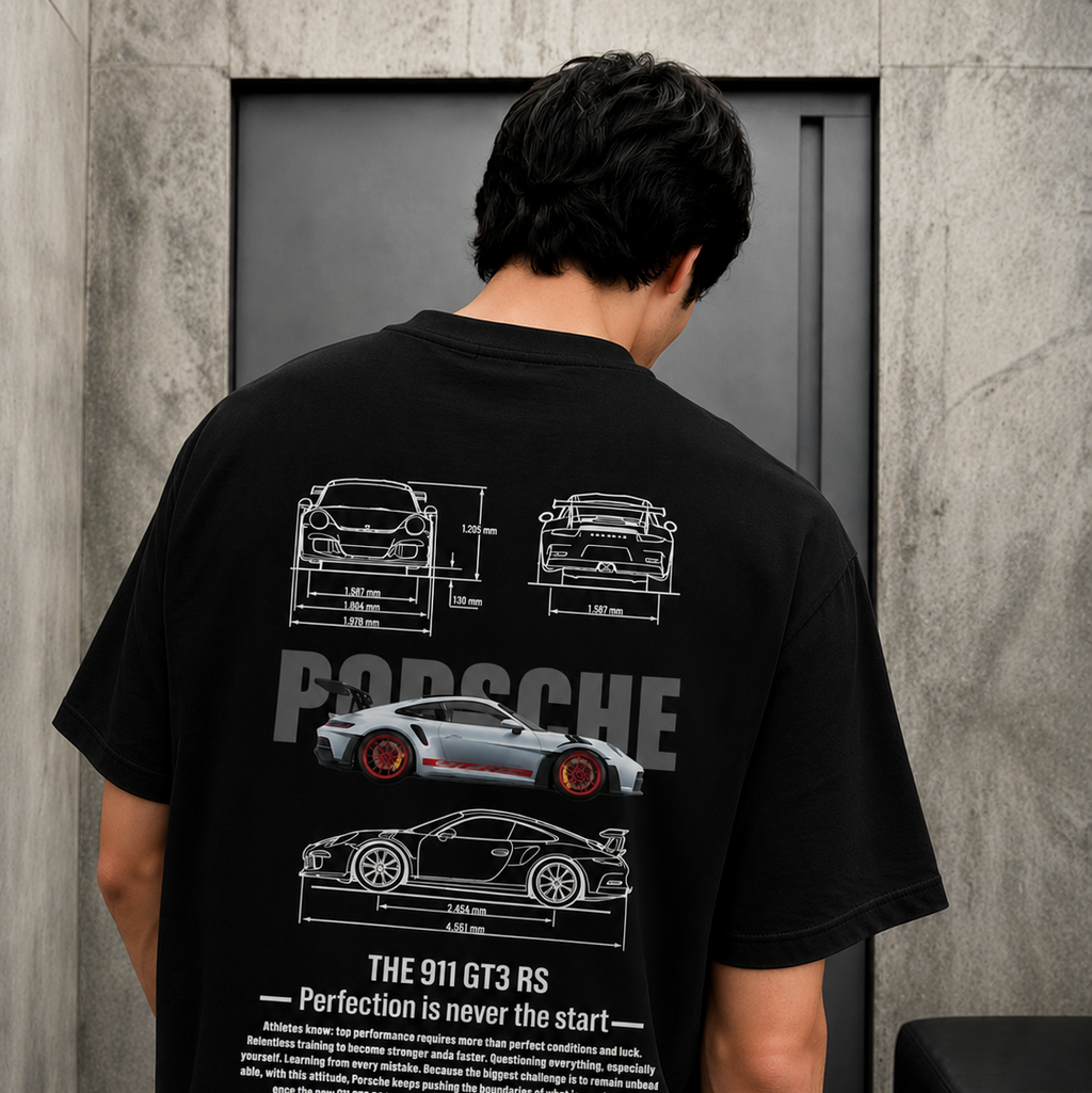 PORSCHE 911 BLUE PRINT T SHIRT