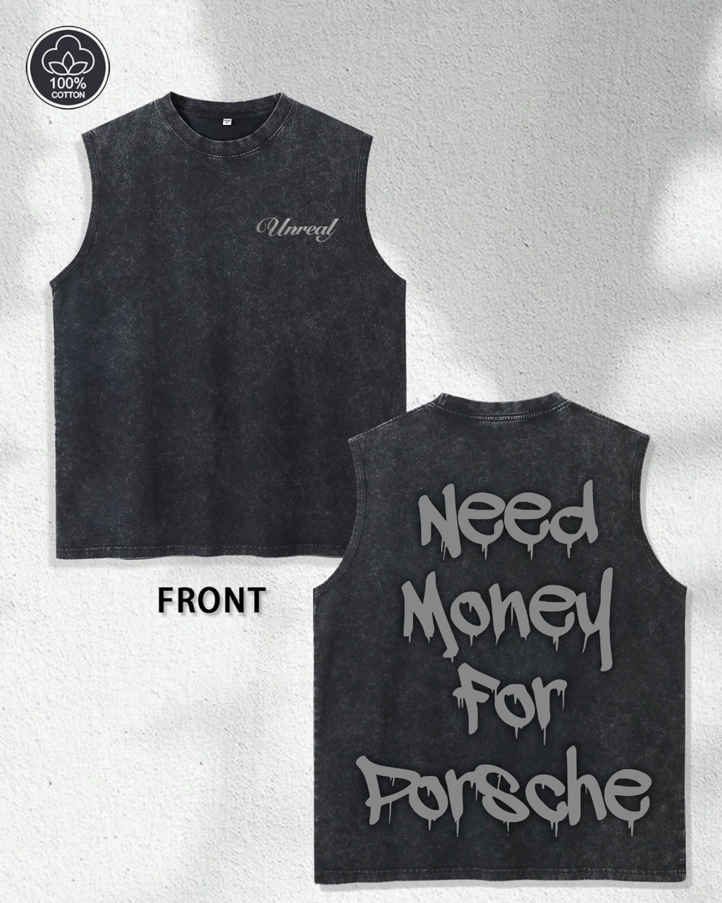 NEED MONEY FOR PORSCHE VEST ACID WASHED